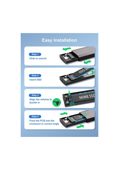 Sd4, M.2 Ssd Kutusu - Nvme/ngff Sata Destekli Usb 3.2 Gen2 10gbps Type-c Harici Disk Kabı