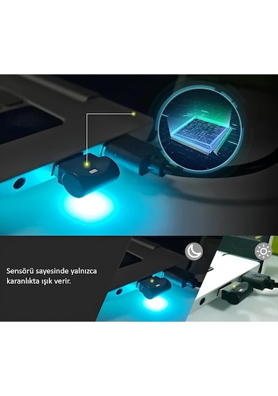Sensörlü Renk Değiştirebilen Renkli Usb Lamba Usb-a Aydınlatma Dekoratif Mini Led Işık Rgb Diğer