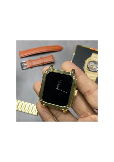 Watch Gold Series Gen 10 Özel Seri Metal/deri Çift Kordon Limited Edition Altın Rengi Akıllı Saat