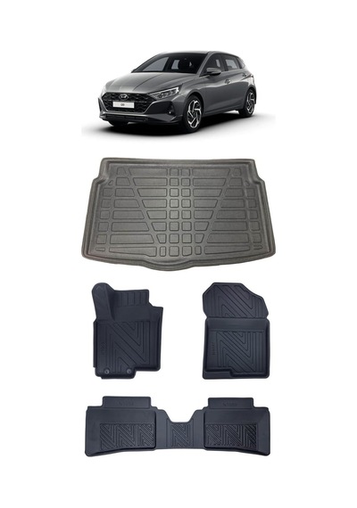 Hyundai İ20 2026 Model İle Uyumlu 5d Premium Ekstra Havuzlu Paspas Ve Bagaj Havuzu Set