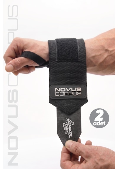 Ağırlık Bilekliği Wrist Wraps Crossfit Fitness Bilekliği Bilek Koruyucu Destek Bilekliği - 2 Adet - Siyah Desen