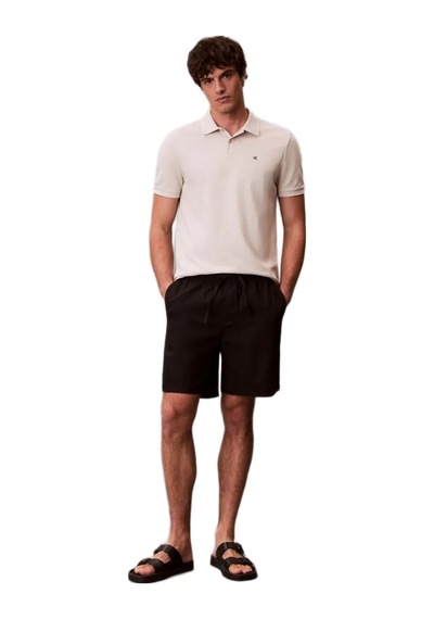 Calvin Klein Lv040em269 Ss Monogram Pique Erkek Polo Tişört Krem