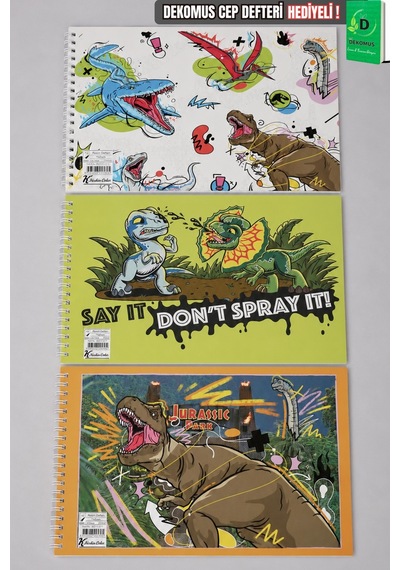 X Dekomus Lisanslı Jurassic World 17x24 Cm Resim Defteri Tek Adet Diğer