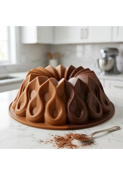 Deconox Kafes Tasarımlı Silikon Kek Kalıbı - Yüksek Isıya Dayanıklı, Yapışmaz Ve Esnek Pasta Kalıbı 22x8 Cm Diğer