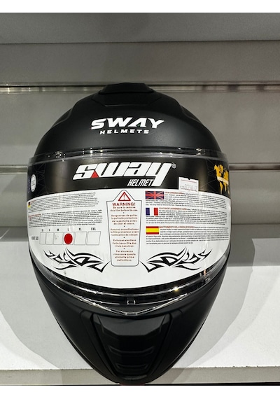 Sway 917 Güneş Gözlüklü Çene Açılır Motosiklet Kaskı Mat Siyah