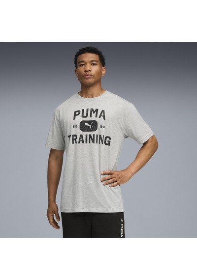 Puma 526568-04 M Graphics Traın Logo Rlxd Tee Tişört Erkek T-shirt Gri