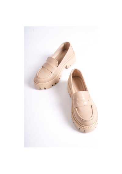 Mubiano Mb2010-n Kalın Taban Nude Kadın Kolej Loafer Nude