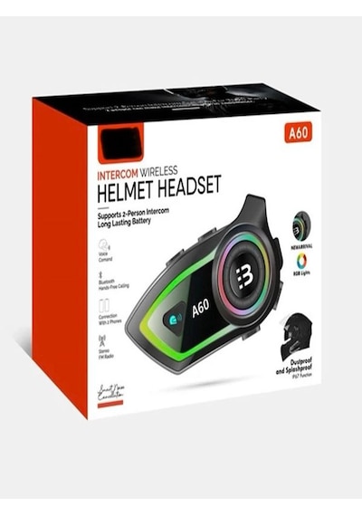 Deanb A60 Ip67 Su Geçirmez Rgb Işıklı Kablosuz Motosiklet Kulaklığı