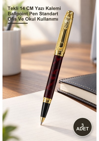 3 Adet Tükenmez Kalem Tekli 14 Cm Yazı Kalemi Ballpoint Pen Standart Ofis Ve Okul Kullanımı 1
