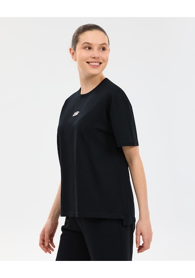 Skechers W Graphic T-shirt Short Sleeve T-shirt Kadın Siyah Tshirt S2610017-3817