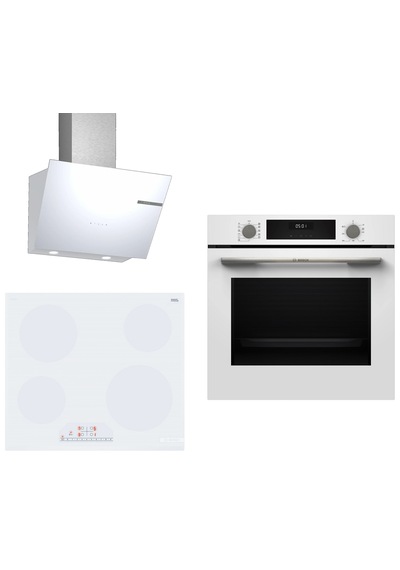 Bosch HUA717BV0T - PKE612FA2E - DWK66PJ20T Elektrikli Ocaklı Beyaz 3 Lü Ankastre Set 672