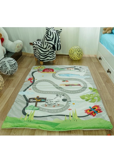 Zooturak Peluş Çocuk Matı Zebra Zou 100cm x 150cm