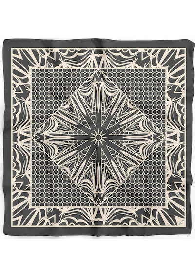 Karanlık Tılsım Desen 60x60 Cm Viskon Modal Erkek Bandana/fular Çok Renkli