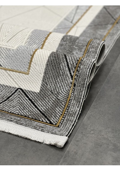 Woolen Halı Pera Akrilik Halı 4503 Grı Renkli