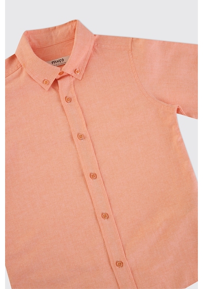 Panço Erkek Çocuk Basic Somon Oxford Gömlek Pembe