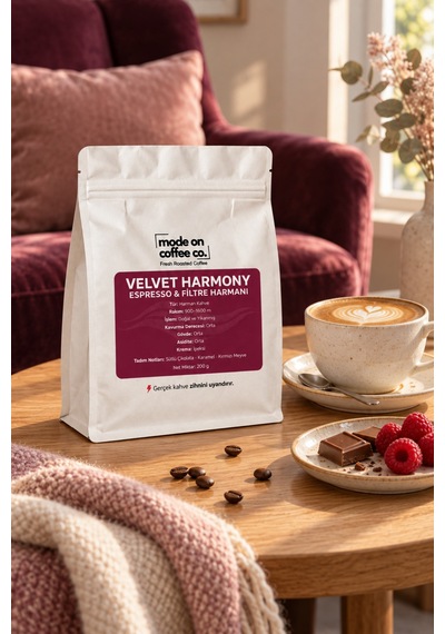 Velvet Harmony Filtre Ve Espresso Harmanı 200 Gr Natural Ve Yıkanmış Medium Kavrum - Filtre Makinesi İçin Öğütülmüş