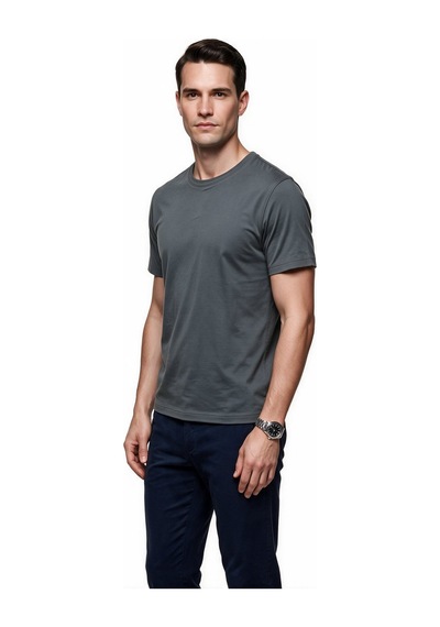 Jsco Erkek Bisiklet Yaka Rahat Kesim Pamuklu Kısa Kollu Basic T-shirt Js2674 Haki