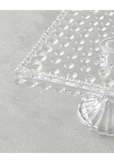 English Home Bubbles Cam Kek Standı 25x11 Cm Şeffaf Şeffaf