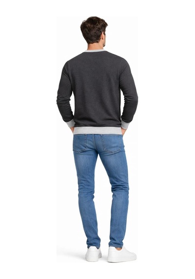 Alexander Gardi Bisiklet Yaka Basic Sweatshirt Unx-145901 Antrasit