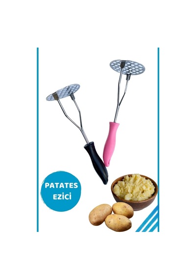 Patates Ezici, Renkli Saplı Patates Ezici, Püre Yapıcı Çelik