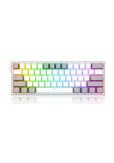Redragon K617 Fizz Rgb Red Switch Kablolu Beyaz/gri Compact Gaming Oyuncu Klavye