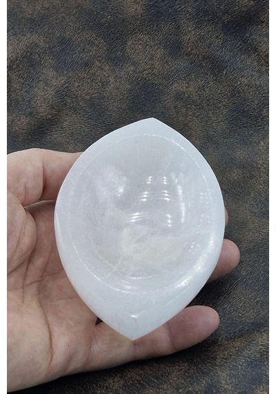 Enerji Çanağı Beyaz Selenit Oval Kase 45ov