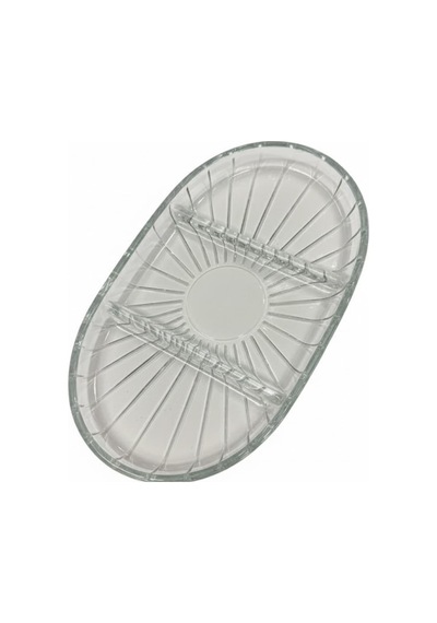 Şık Tasarımlı 3 Bölmeli Cam Kahvaltılık 27x15 Cm Dayanıklı Servis Tabağı, Çok Bölmeli Sunum Kabı, Çiz Diğer