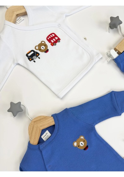 Sezgibaby Tömük 10 Parça Erkek Yenidoğan Hastane Çıkışı Hediye Seti Beyaz