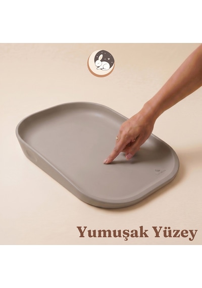 Lunalica Nora Bebek Alt Değiştirme Matı - 50x70cm, Bej, Kolay Silinir, Yenidoğan Şifonyer Üstü Alt Açma Pedi Minderi