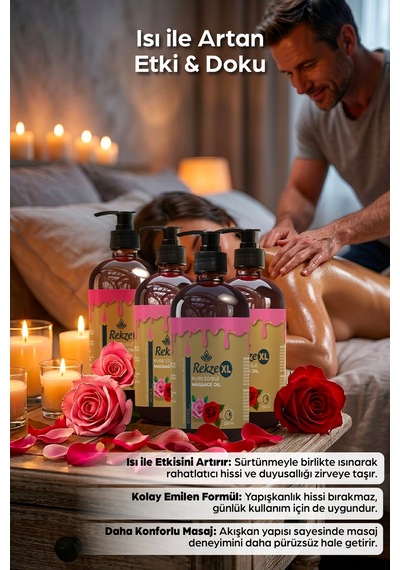 4 Adet Büyük Boy Gül Aromalı Masaj Yagı Etkili Yenilir Aromaterapi 250 Ml - 581495513