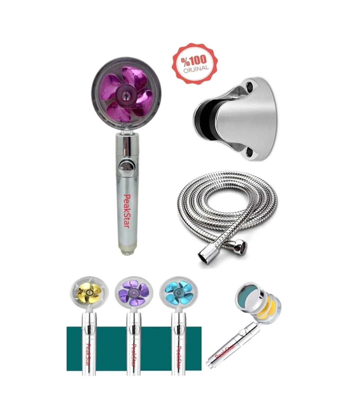 Turbo Duş Başlığı Seti Basınçlı Ayarlanabilir Su Tasarrufu Hortum Ve Mafsal Seti Krgltgsek7wd5g3vq60 Diğer