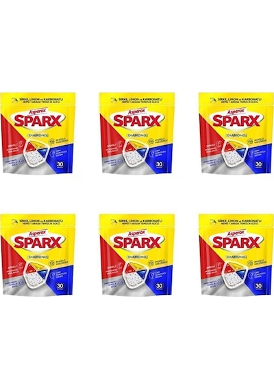Asperox Sparx Bulaşık Makinesi Deterjanı 30lu 6 Adet