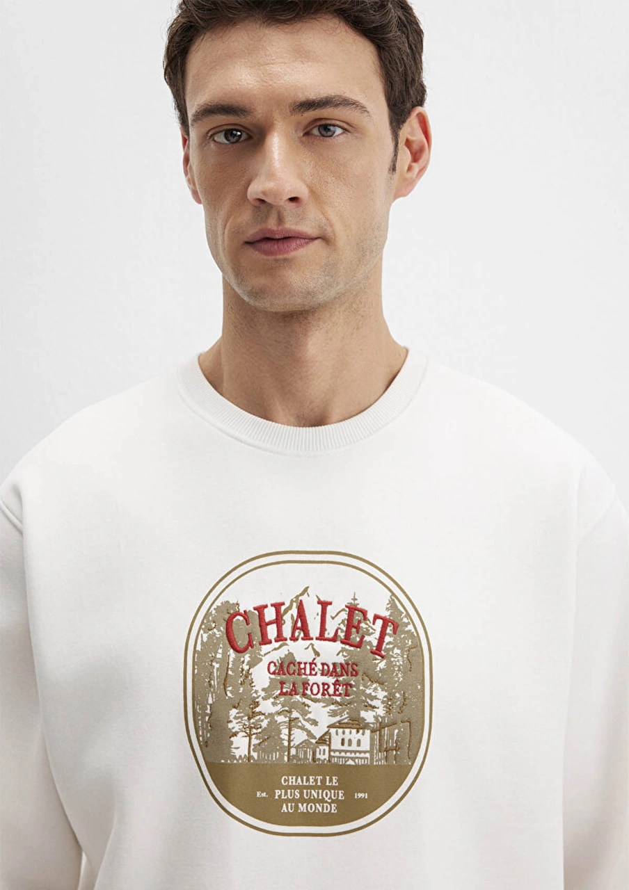 Mavi Kırık Beyaz Erkek Sweatshirt M0s10484-70057 Kırık Beyaz