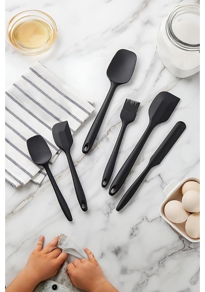 Ayrex Deconox Silikon Mutfak Yardımcısı, 6 Adet Silikon Spatula, Çorba Kaşığı, Fırın Fırçası, Spatula, Isı Diğer