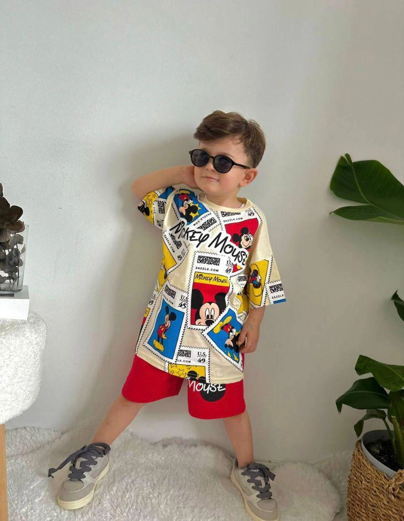 Cg Kids Mickey Mouse Baskılı Erkek Çocuk Alt Üst Takım Kırmızı Cg Kids Mickey Mouse Baskılı Erkek Çocuk Alt Üst Takım Kırmızı