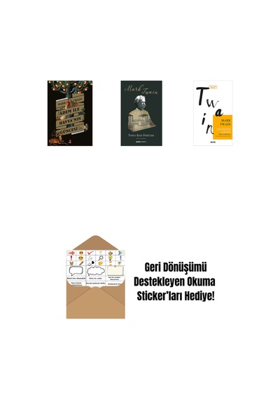 Adem İle Havva Nın Güncesi + Toplu Kısa Öyküler Ciltli + Esrarengiz Yabancı + Okuma Sticker'ları