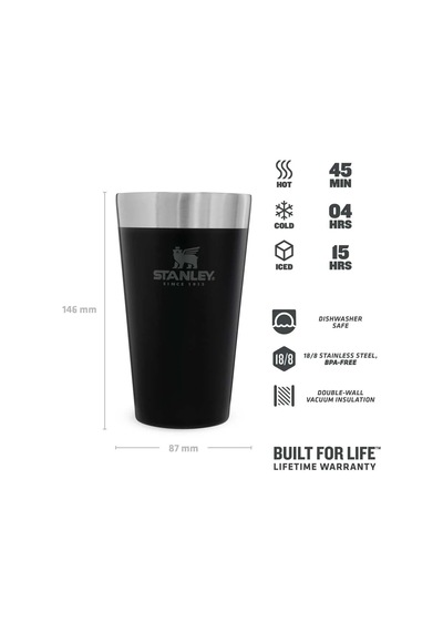 Stanley Adventure Vakumlu Soğuk İçecek Bardağı 0.47 Lt - Matte Black Pebble Siyah