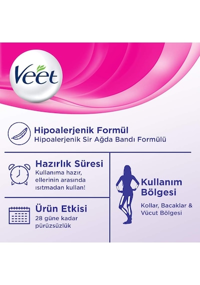 Pure Hipoalerjenik Bacak & Vücut Bölgesi İçin Parfümsüz Sir Ağda Bandı 1 X 20 Adet 2 Paketi