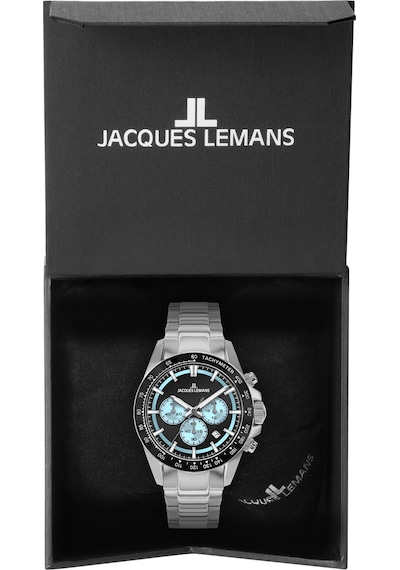 Jacques Lemans 1-2207b Lıverpool Chronograph Erkek Kol Saati Gümüş - Siyah