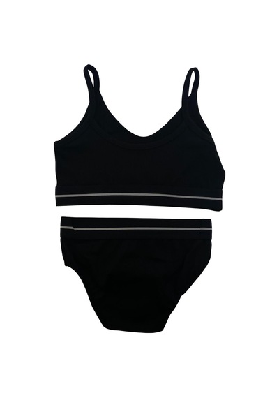 Koza Dora Model Kaşkorse Çizgili Sporcu Takım - 80343 Siyah
