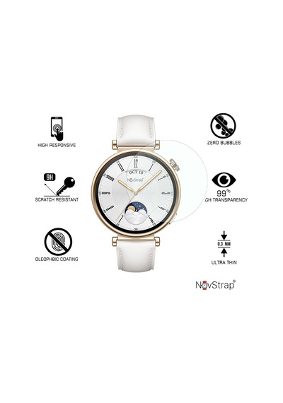 Novstrap Huawei Watch Gt4 41mm İle Uyumlu Ekran Koruyucu 9h Temperli Cam Kolay Uygulama Aparatlı