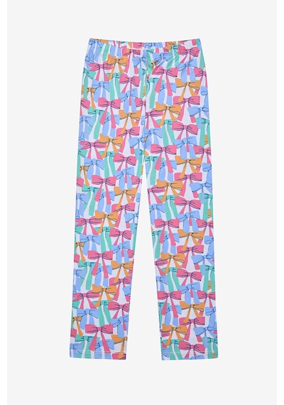 Penti Kız Çocuk Colorful Bows Pamuklu Gömlek Kırık Beyaz Pijama Takımı