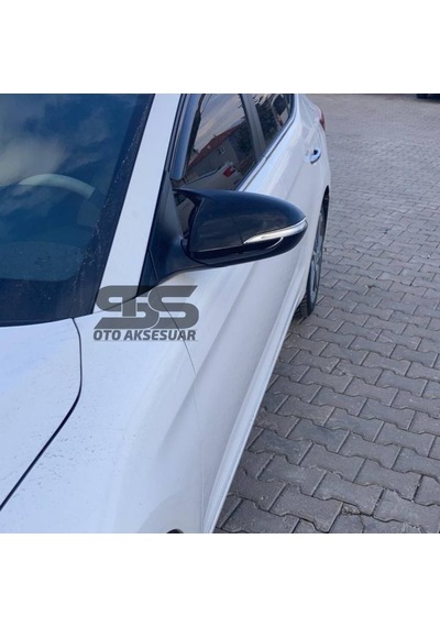 Hyundai Elantra Sinyalli 2016-2018 Uyumlu Batman Yarasa Ayna Kapağı Piano Black Abs Plastik