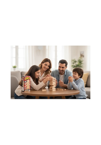 Ahşap Jenga Denge Oyunu Tower Büyük Boy 54 Parça