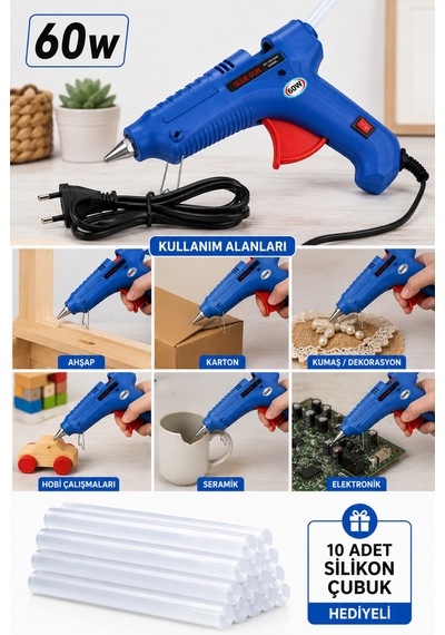 60 W Düğmeli Elektrikli Mum Silikon Tabancası Sıcak Silikon Uygulama Tabancası