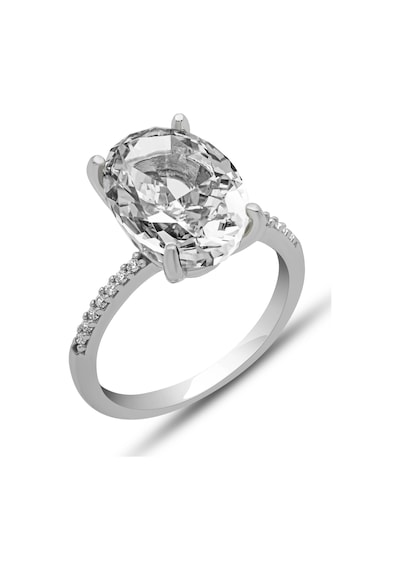 Gümüş Ice Cut Oval Zirkon Taşlı Kadın Yüzük Gümüş