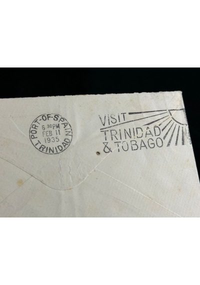 1935 Yılında Trinidad And Tobago Dan İngiltere'ye Postalanmış 1 Ve 2 Cent Pullu