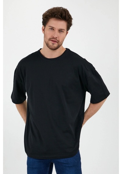 Unisex Siyah Beyaz Oversize Bol Kesim Basic 2 Li Paket Tshirt Beyaz