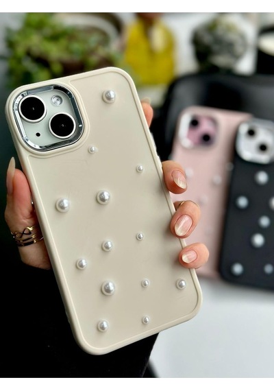 Iphone 14 Plus - 15 Plus Uyumlu Pearl Tasarımlı Oyuncaklı Silikon Kılıf - Krempearl