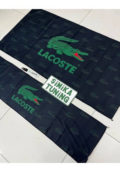 Siyah Lacoste Torpido Ve Sırt Havlusu Seti 2 Adet Torpido 35x135 , Sırt 70 X 135 Anahtarlık Hediy